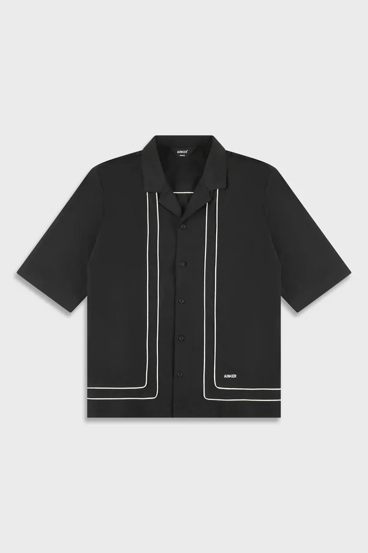 Ainker Tech 801 Black Short Button Shirt