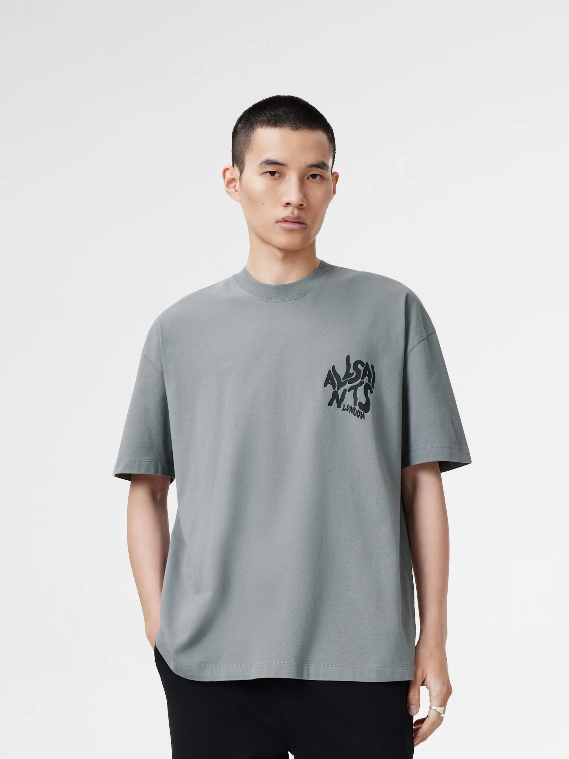 Allsaints Orlando March Grey T-Shirt M066PC-467699 - Image 2