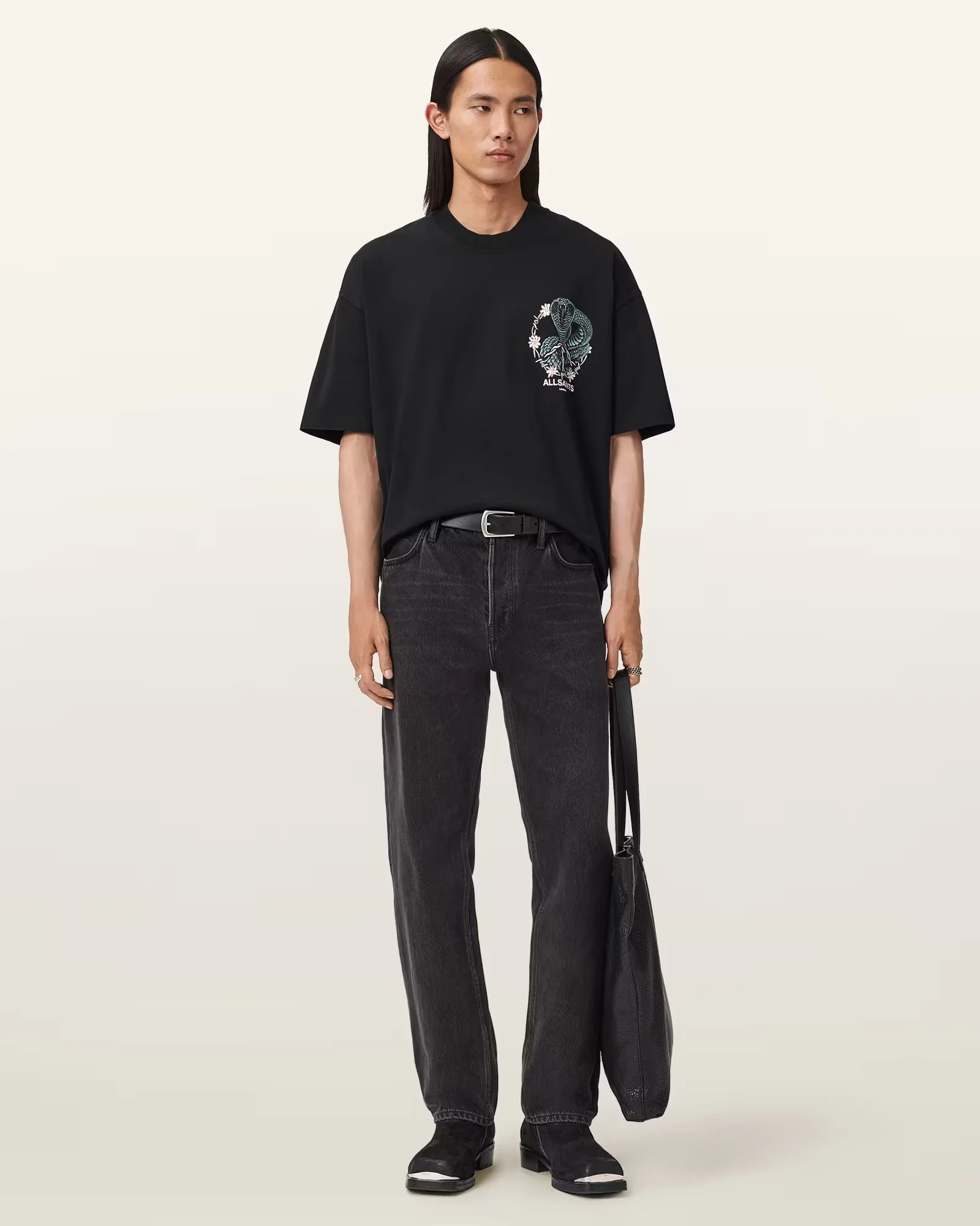 ALLSAINTS Snakebite Black T-Shirt M032PD-162 - Image 4