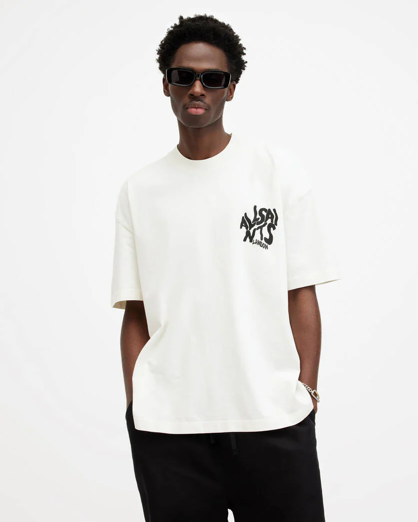 Allsaints Orlando Ashen White T-Shirt M066PC-7266 - Image 2