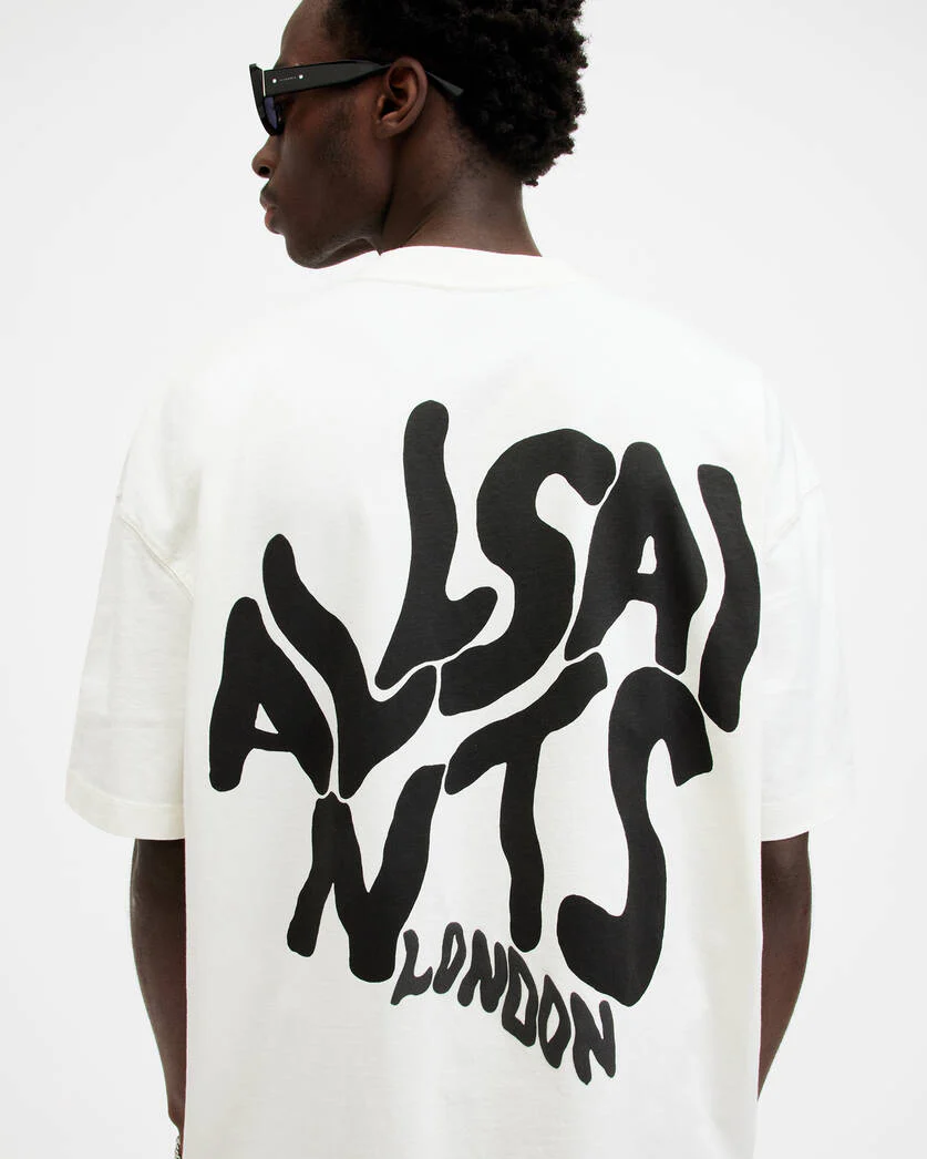 Allsaints Orlando Ashen White T-Shirt M066PC-7266 - Image 3