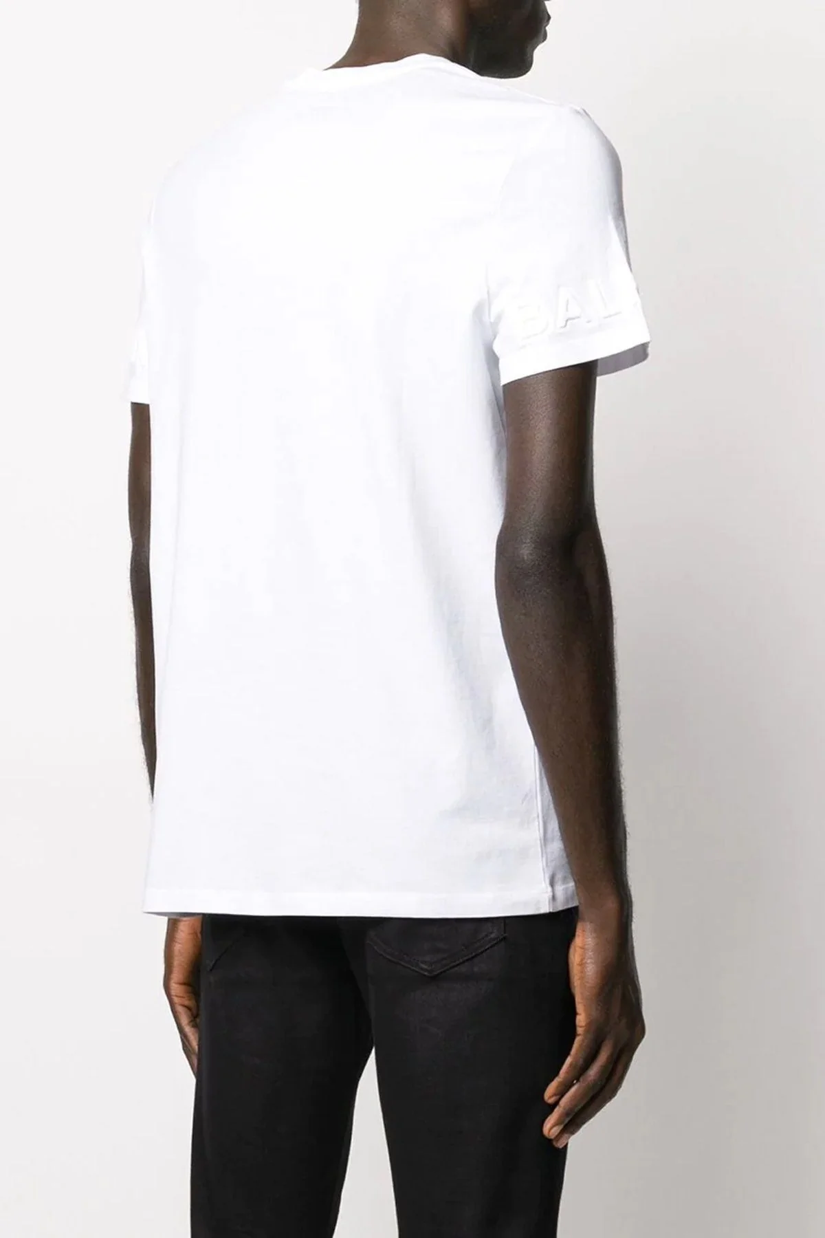 Balmain White Logo T-Shirt - Image 4