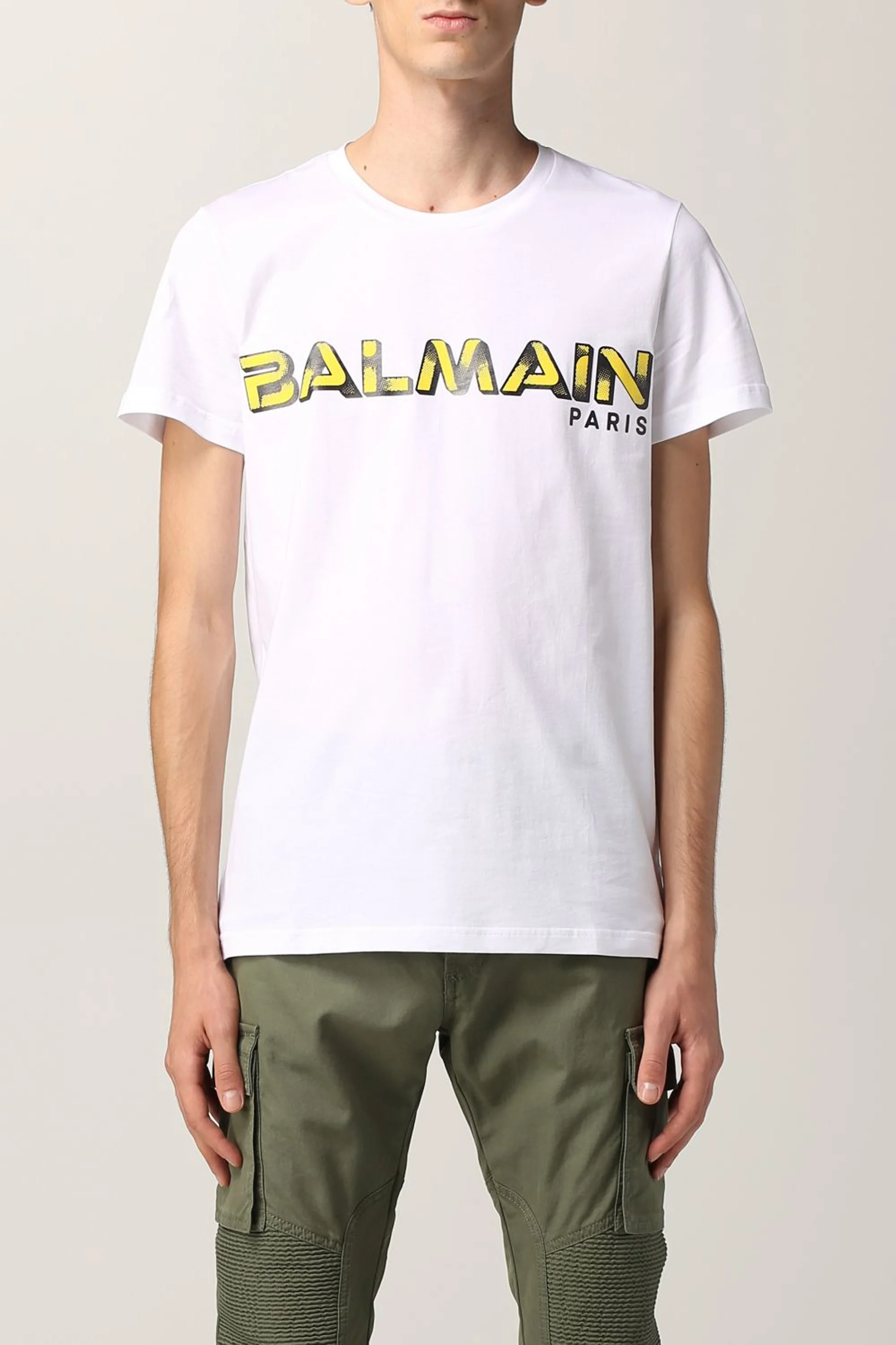 Balmain White T-Shirt Graphic Logo Print - Image 2