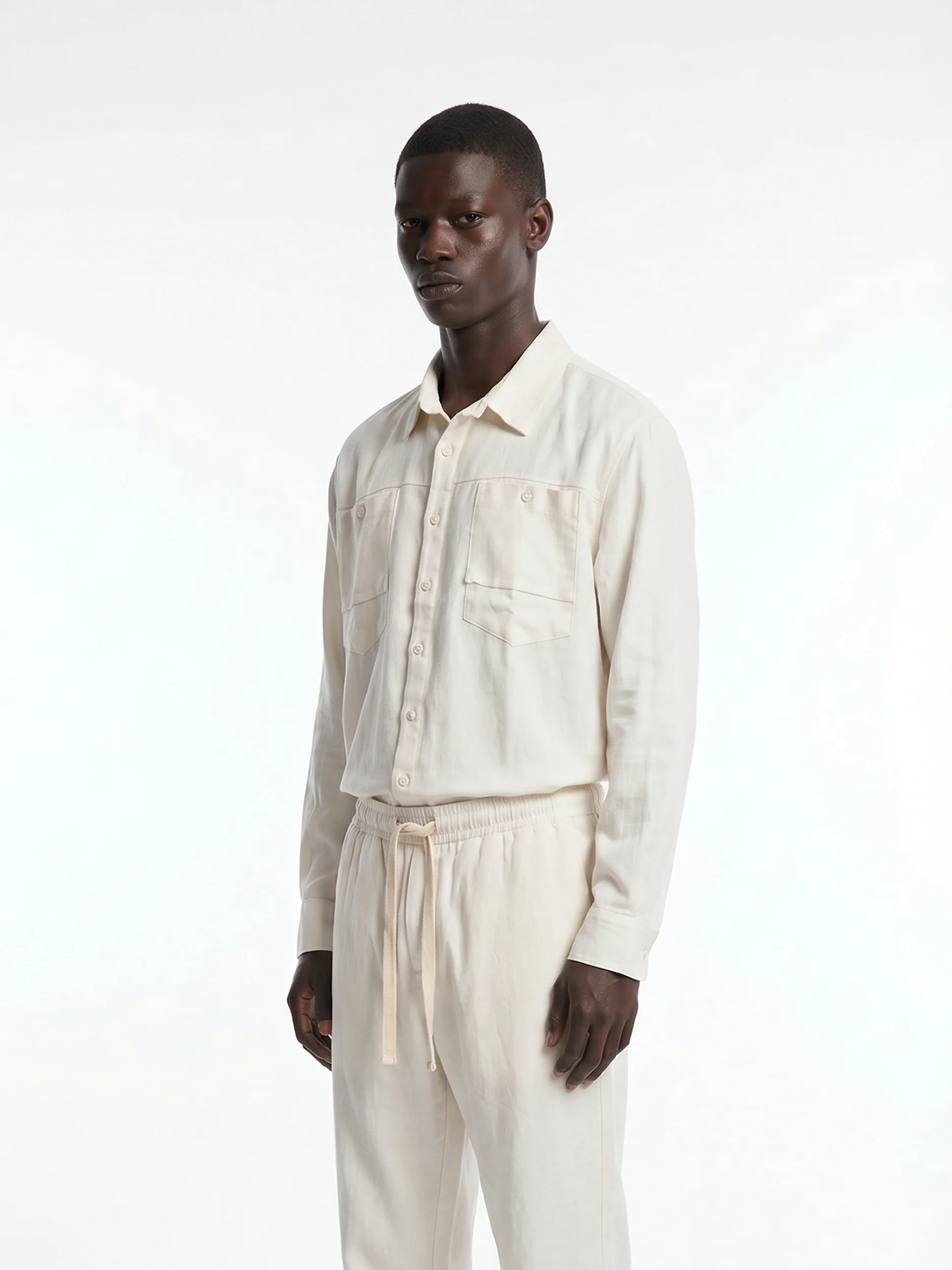 CREW Milano "Corfu" Linen Set Shirt/Pants Cream - Image 3