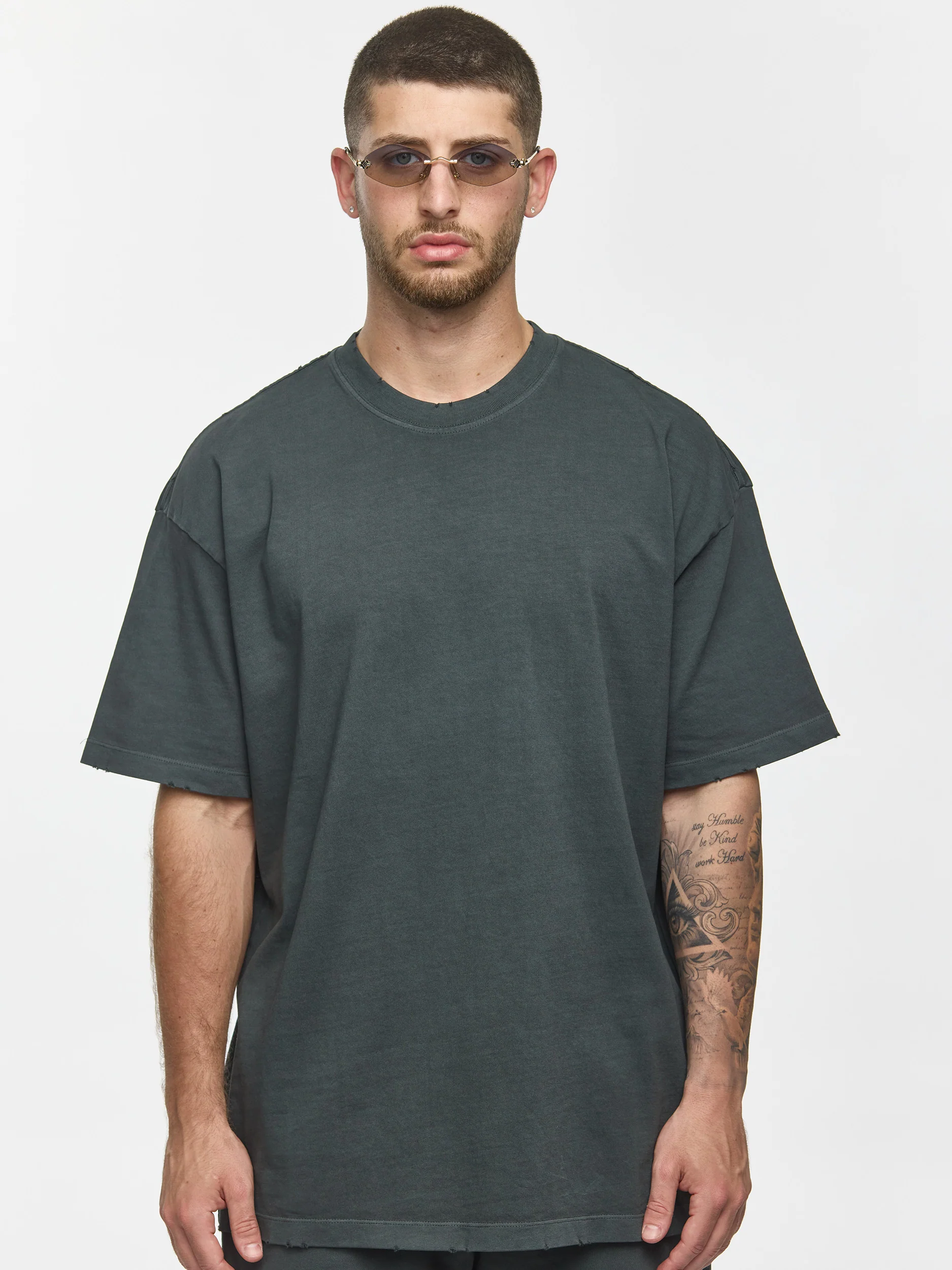 CREW Milano Oversize Set T-Shirt/Pants Dark Grey - Image 2