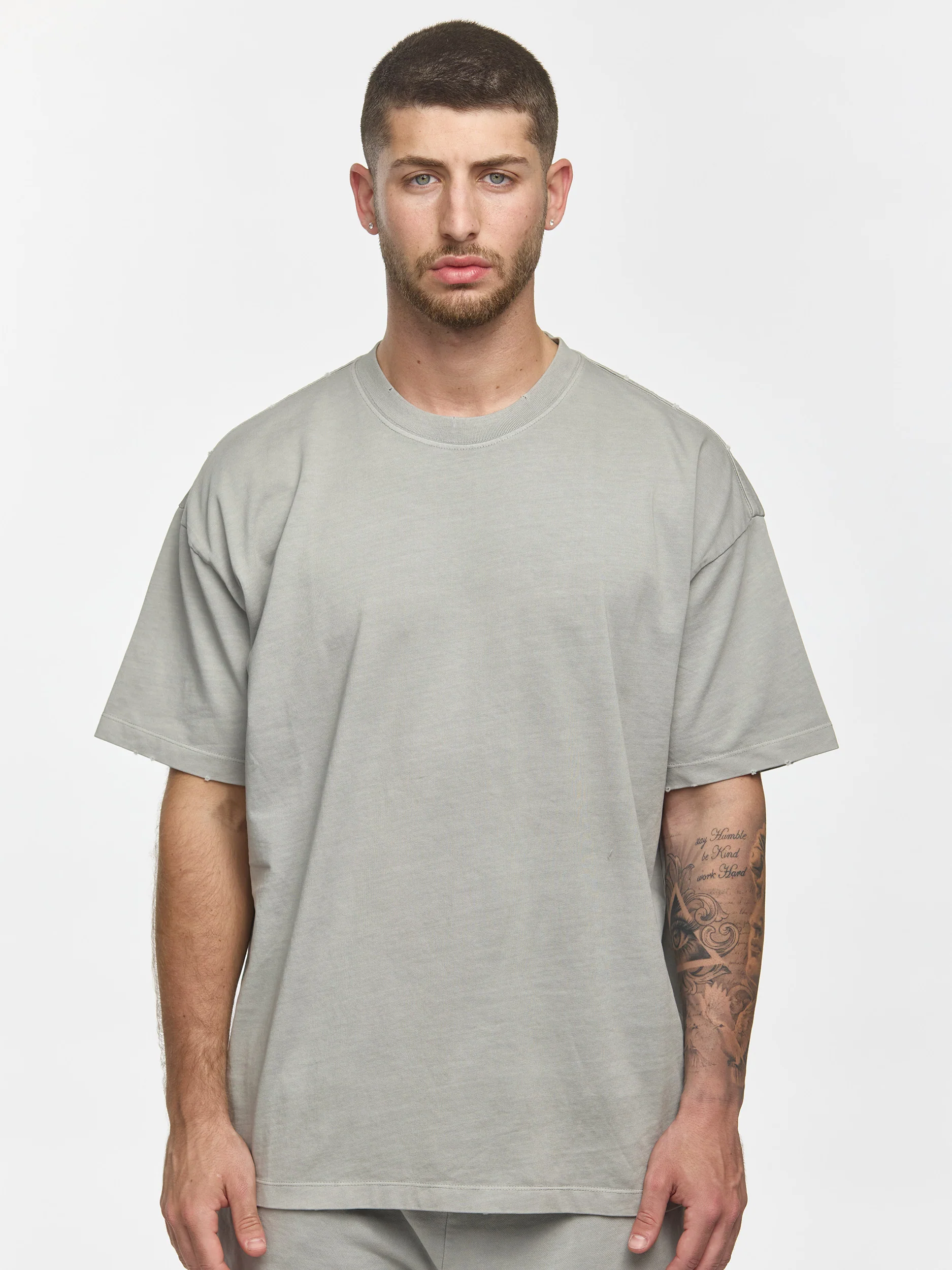 CREW Milano Oversize Set T-Shirt/Pants Light Grey - Image 2