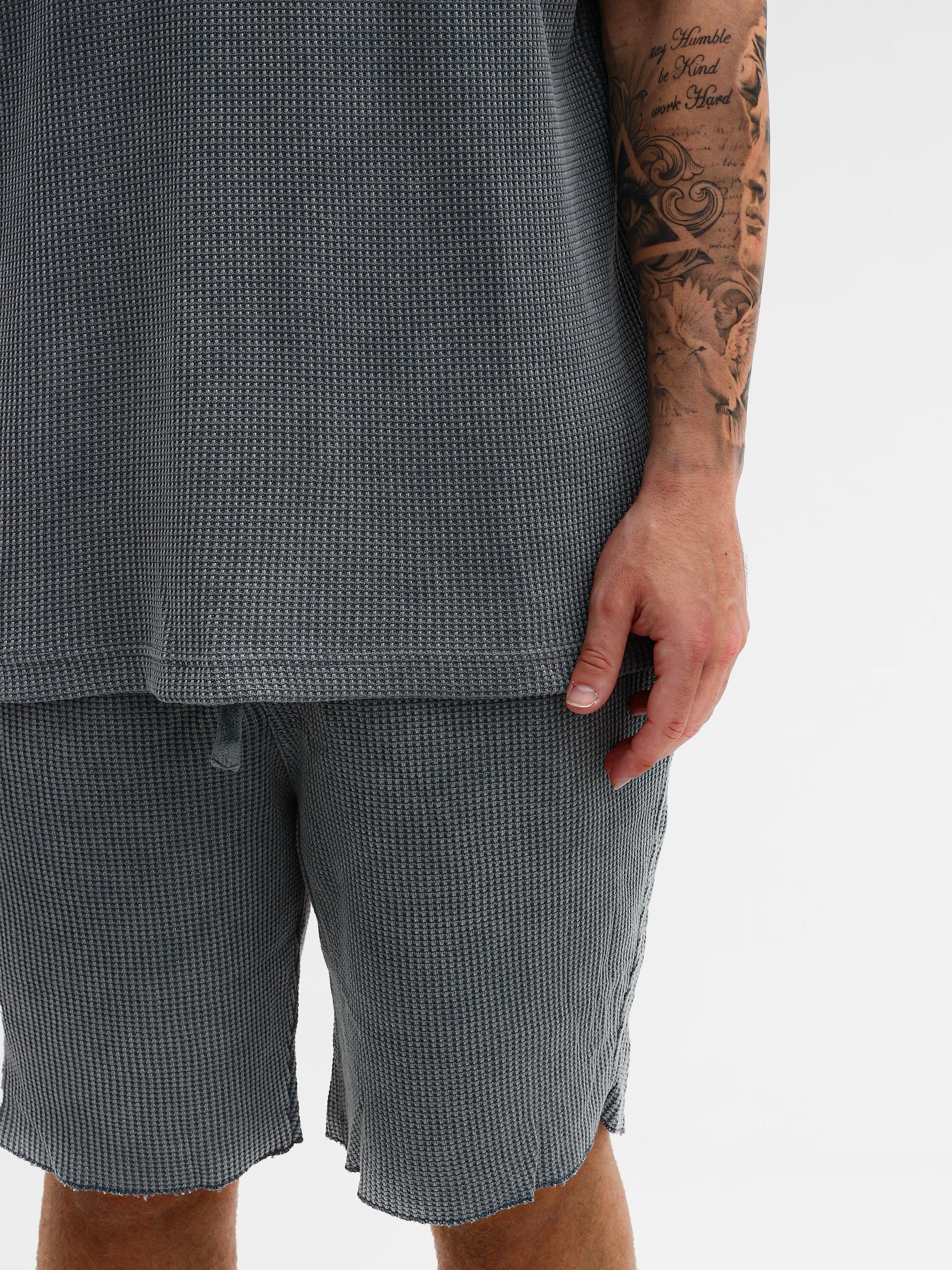 CREW Milano Oversize Set T-Shirt/Pants Waffle Grey - Image 3