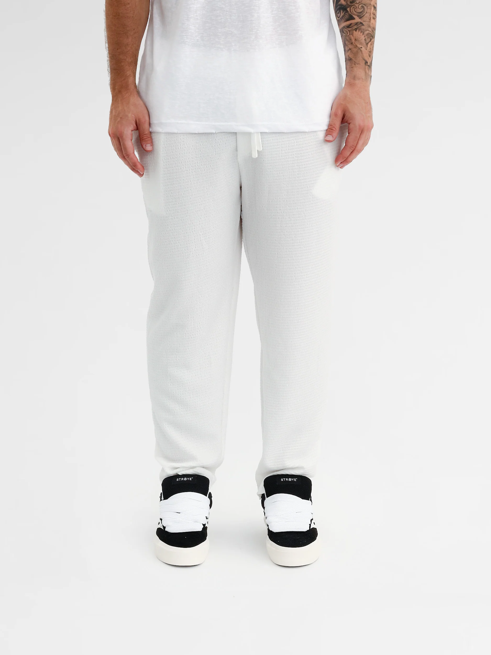 CREW MILANO Waffle Pants White