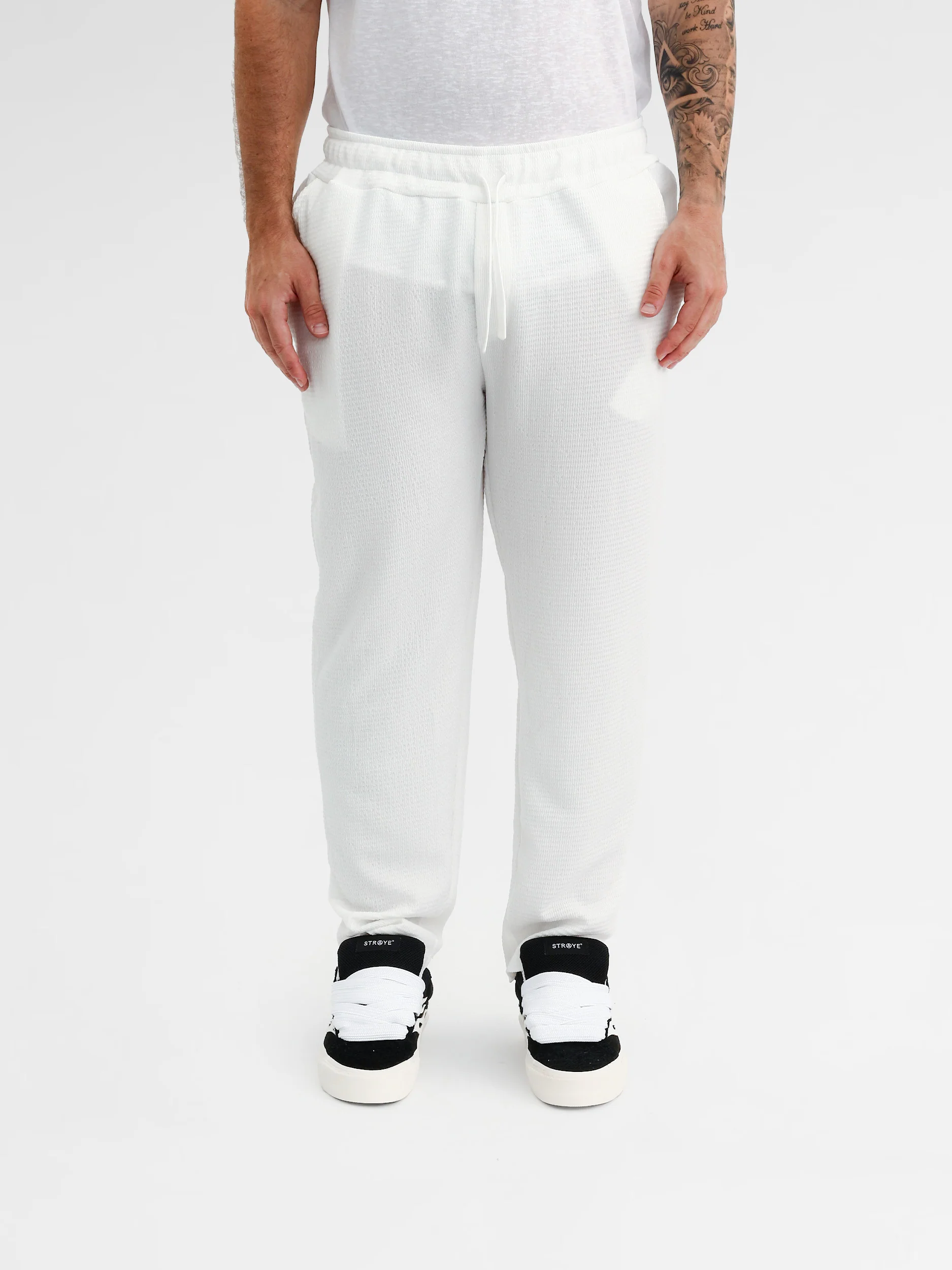 CREW MILANO Waffle Pants White - Image 4