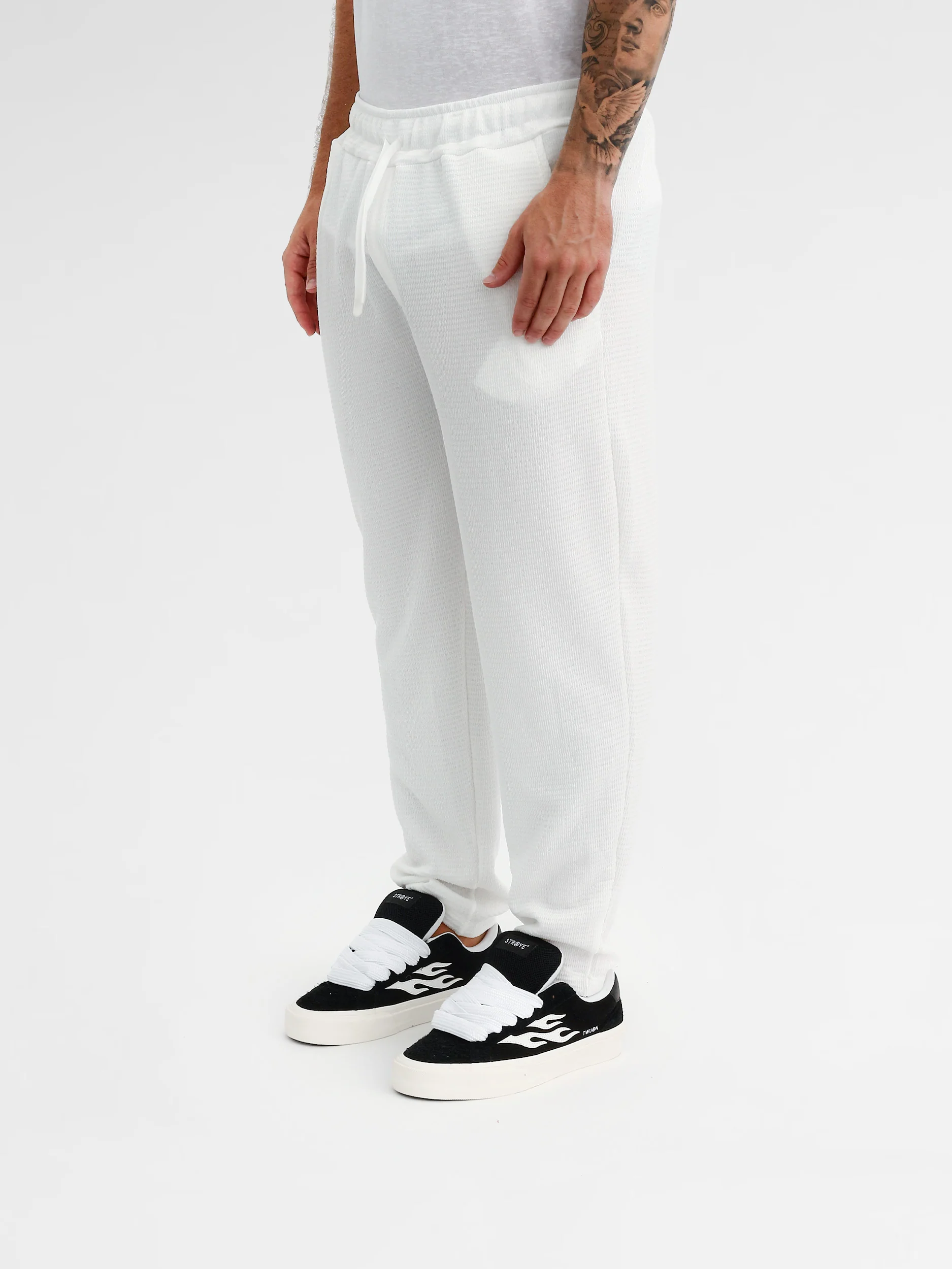 CREW MILANO Waffle Pants White - Image 5