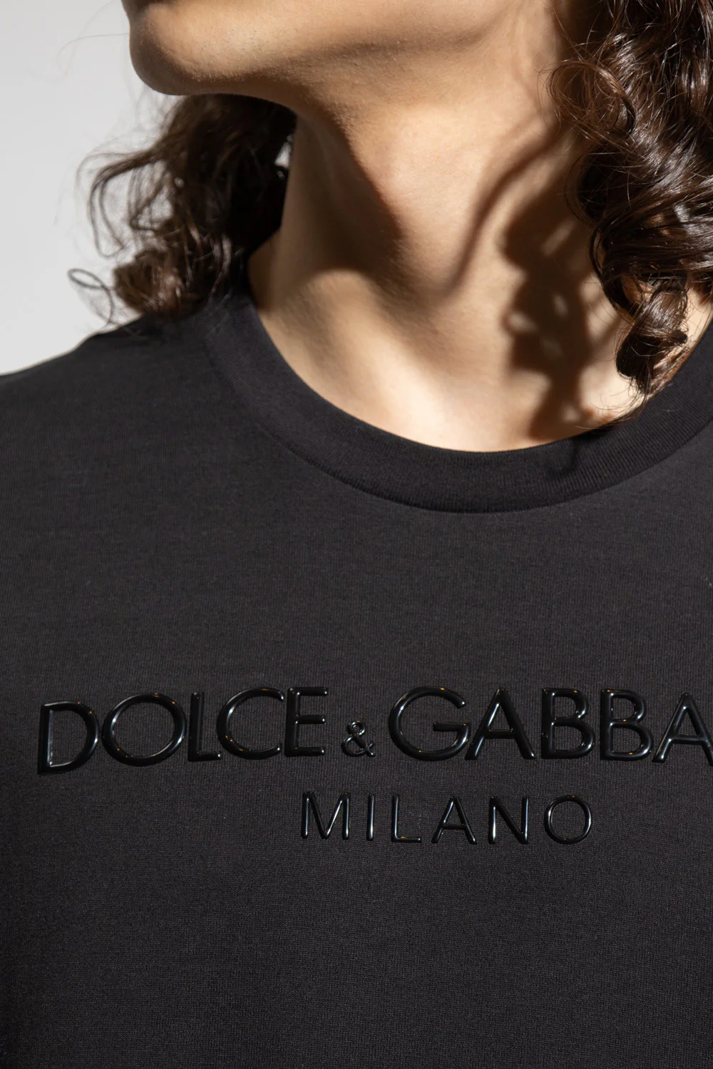 Dolce & Gabbana BLACK T-SHIRT WITH LOGO - Image 2