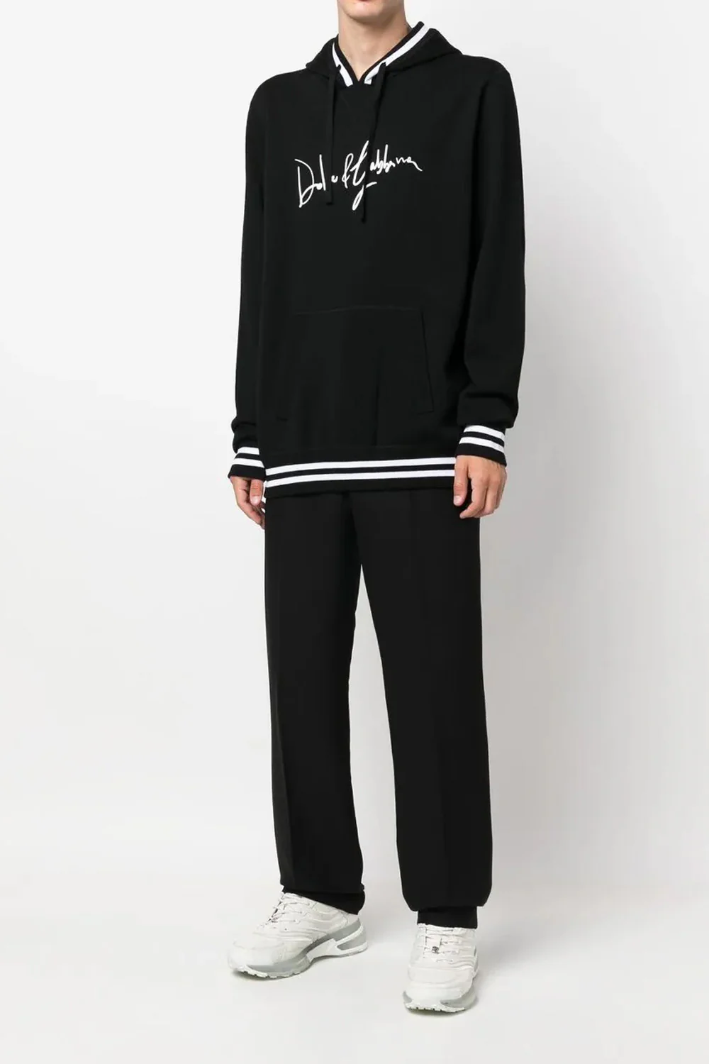 Dolce & Gabbana logo-print detail drawstring hoodie - Image 3