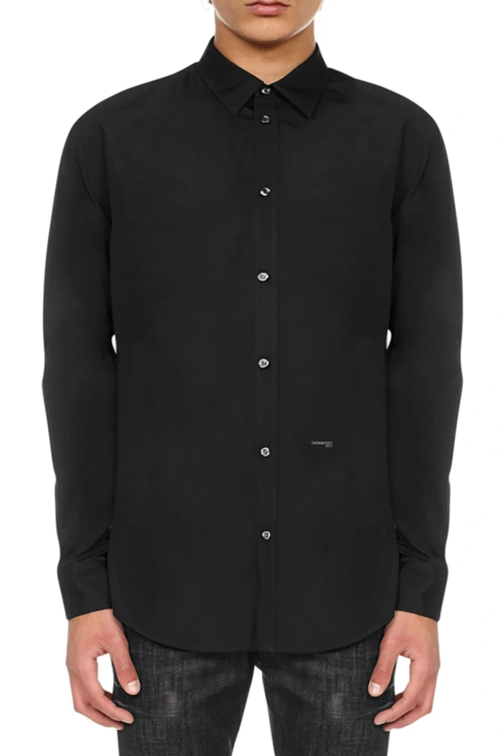 Dsquared2 logo-print black long sleeved shirt - Image 2