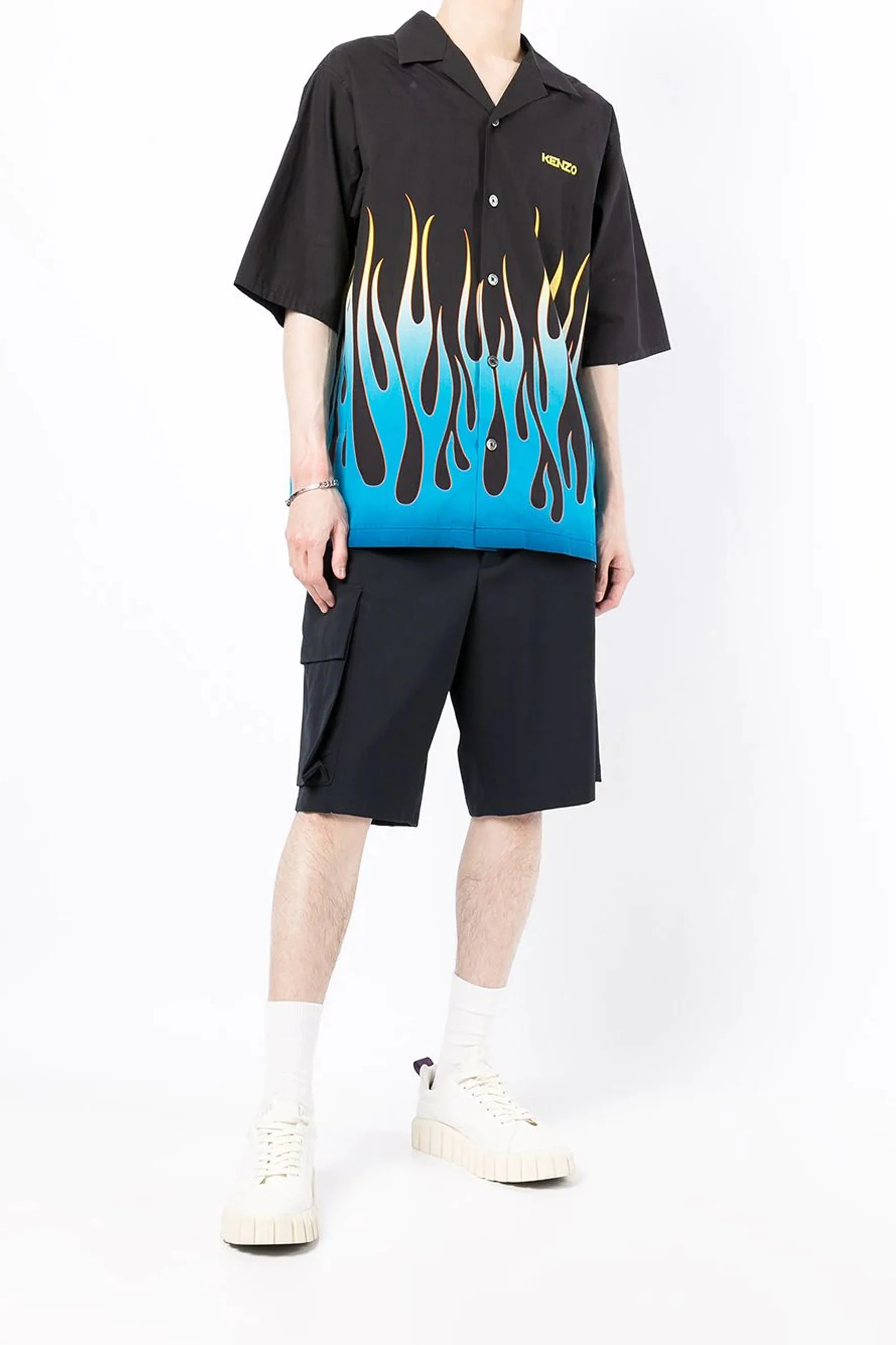 Kenzo flame-print branded short-sleeve shirt - Image 2