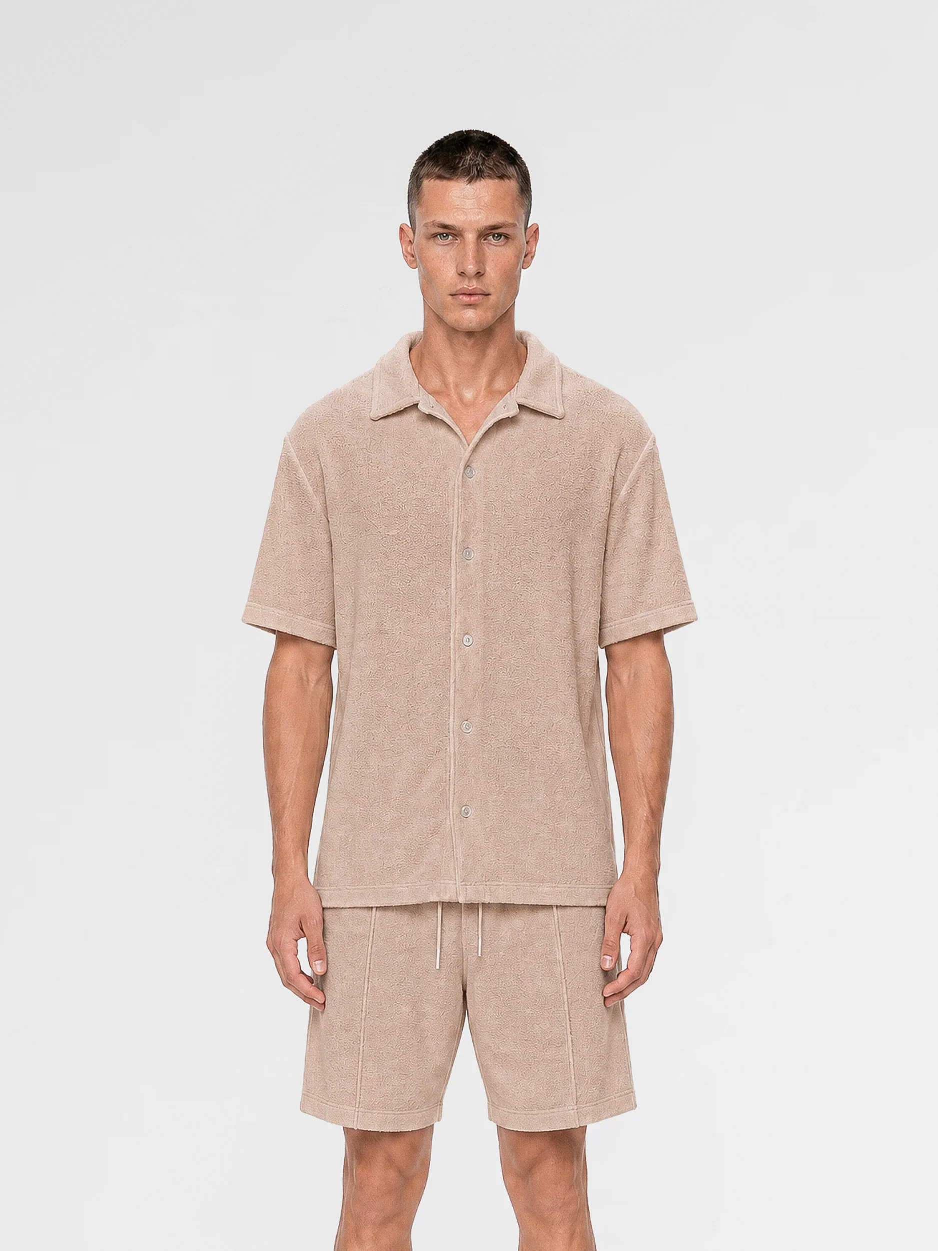 MAISON 9 PARIS Beige Towel Shirt / Shorts