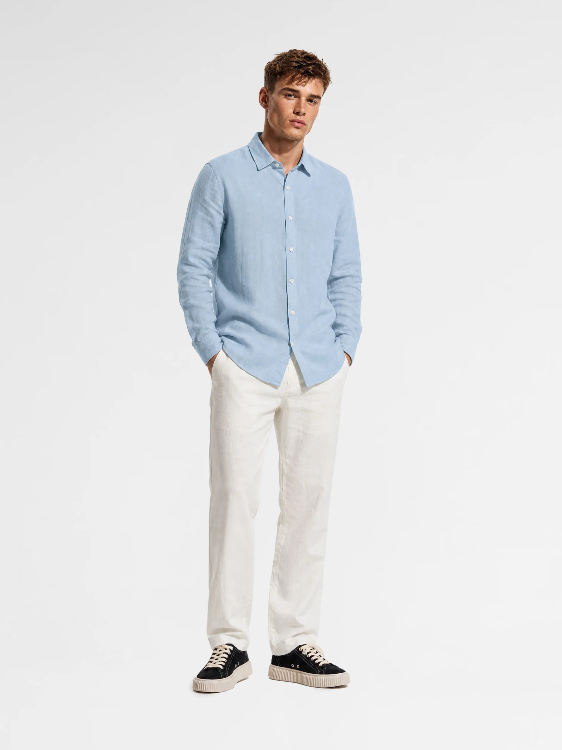 MAISON 9 PARIS Light Blue Linen Shirt - Image 2