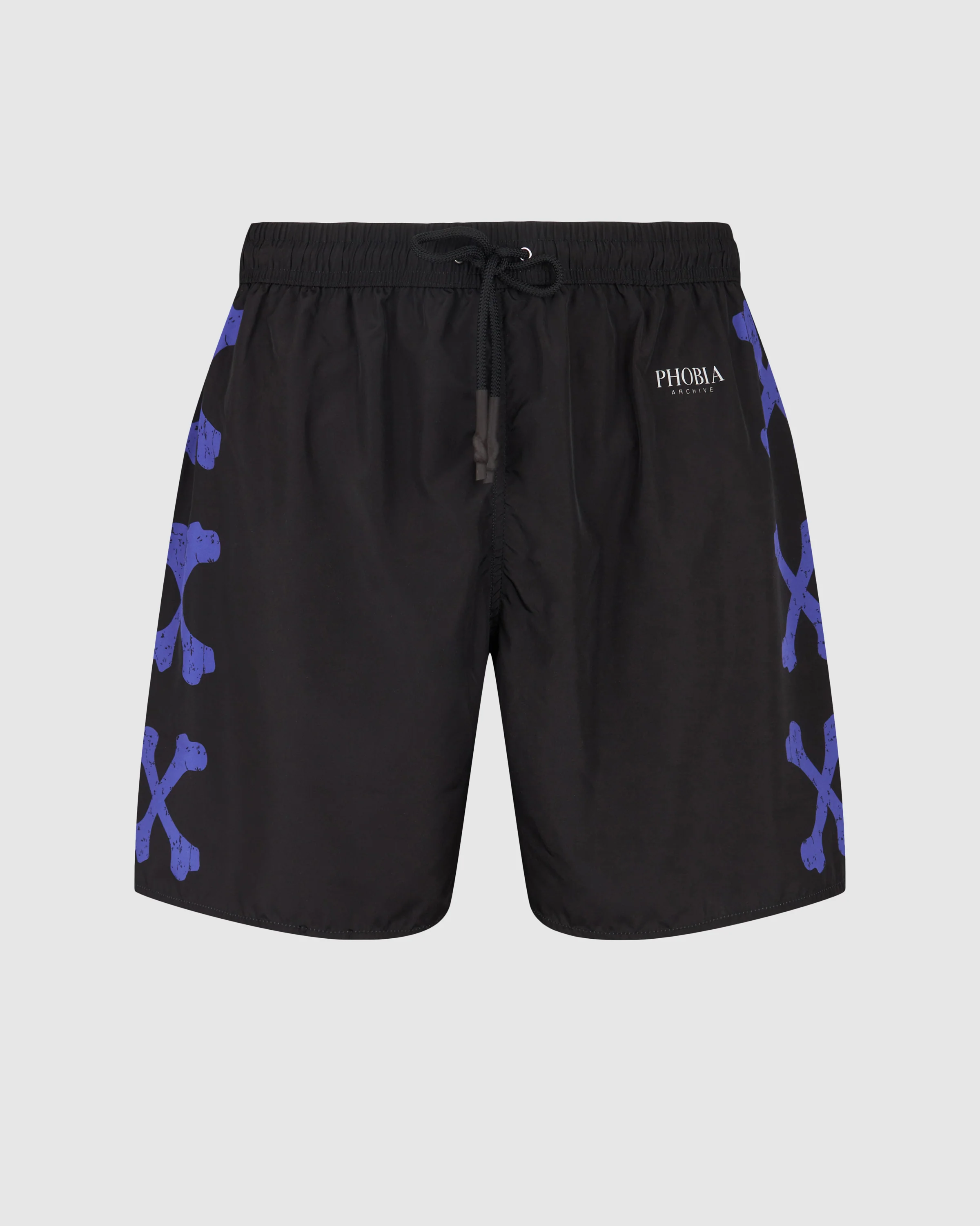 PHOBIA BLACK SWIMWEAR WITH PURPLE BONES
