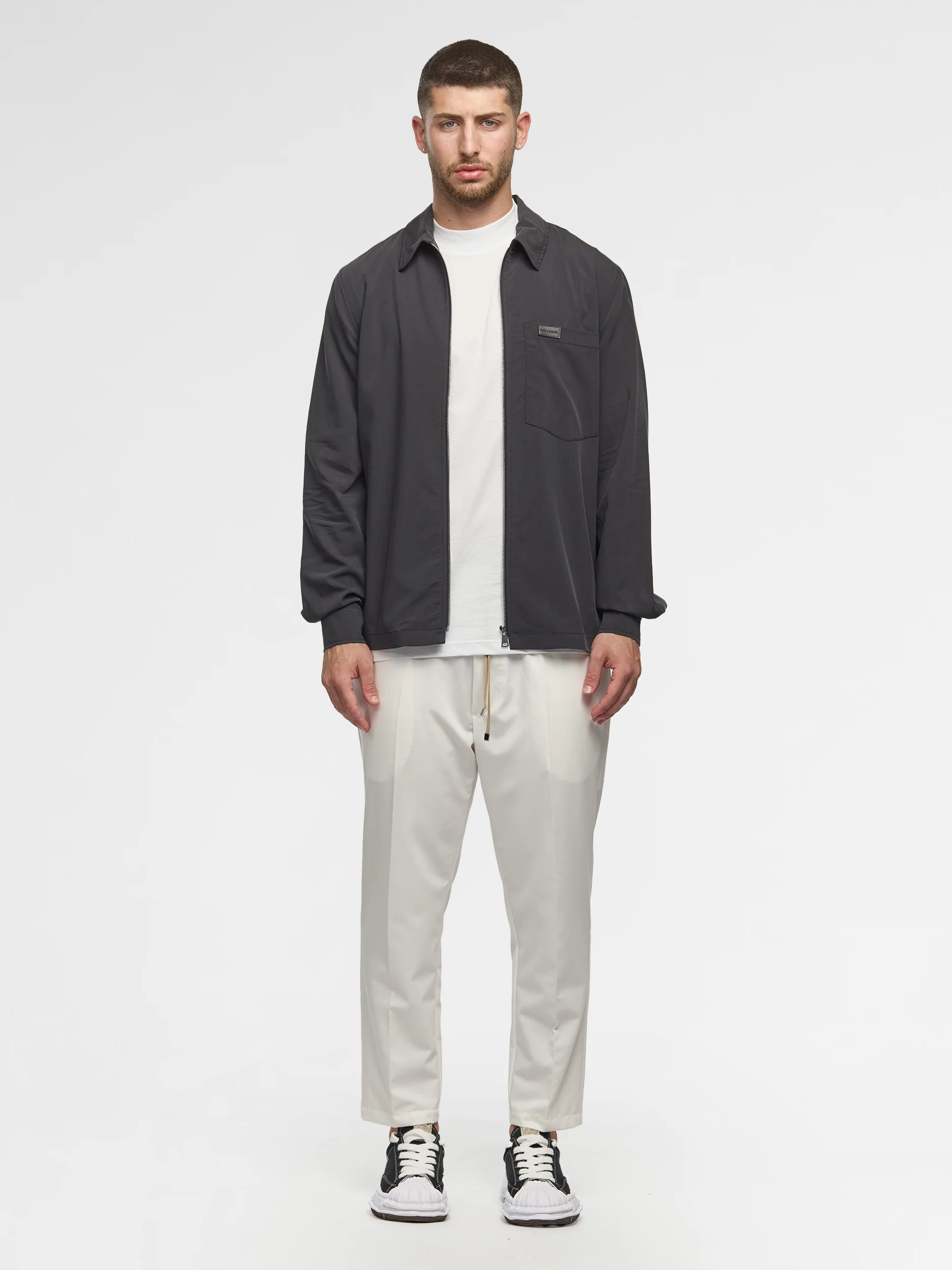 Prêt A Porter Zipper Jacket with Pocket Dark Grey - Image 2