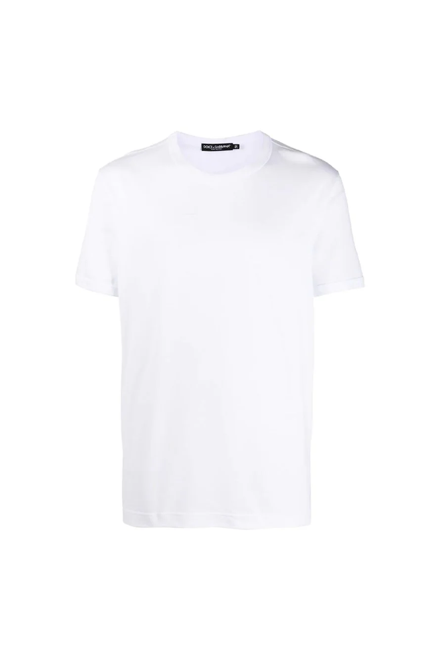 Dolce & Gabbana White Cotton Logo T-shirt