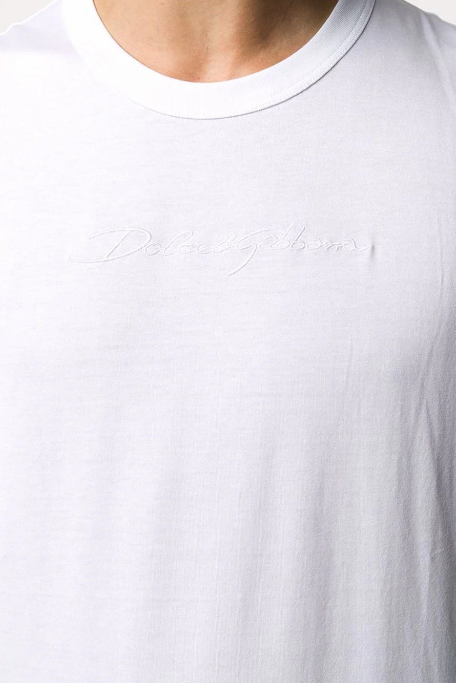 Dolce & Gabbana White Cotton Logo T-shirt - Image 2